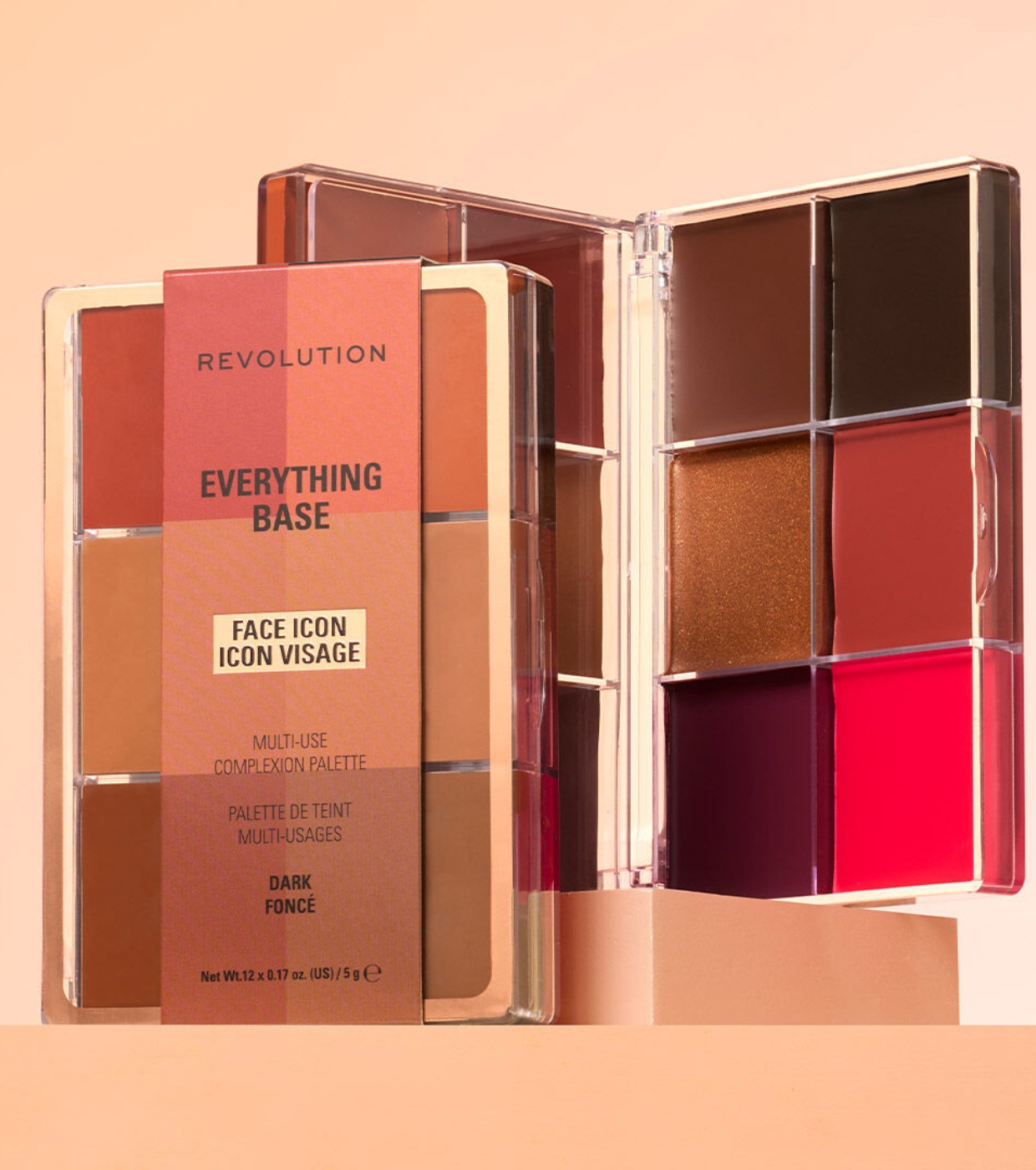 Makeup Revolution - Paleta de Rosto Everything Base Face Icon Complexion - Dark