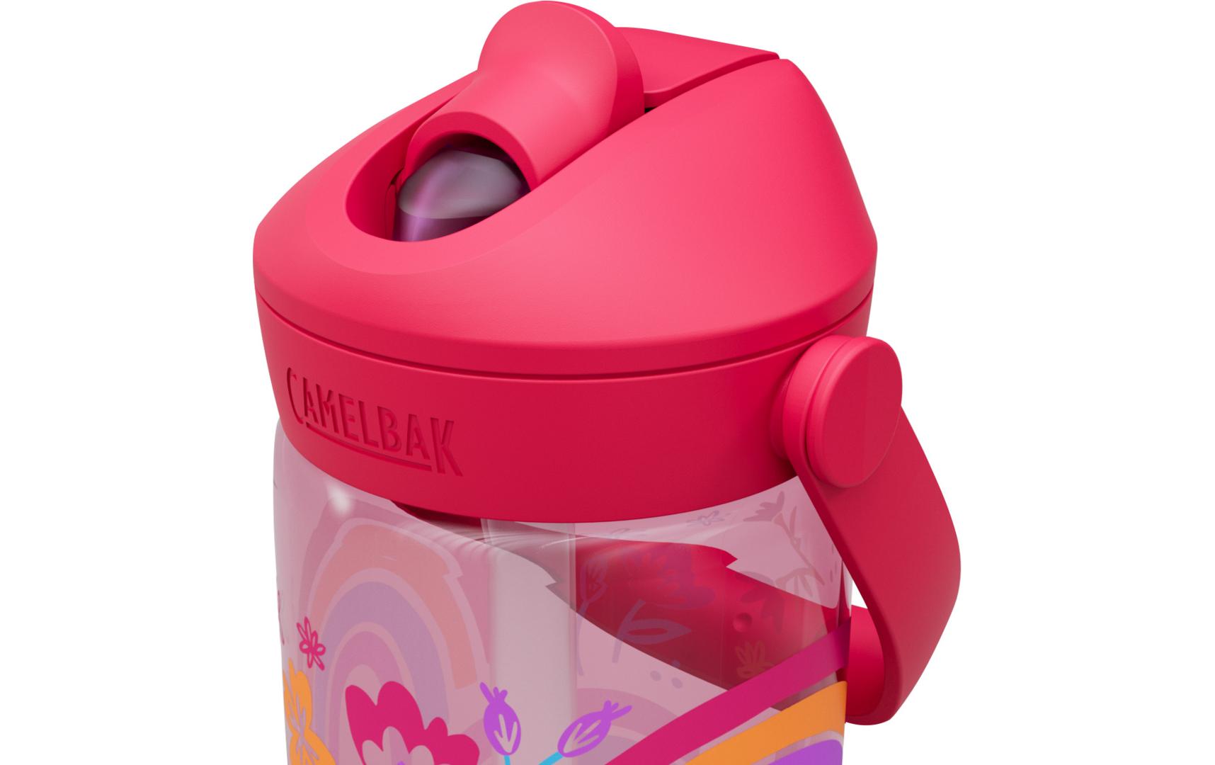 Trinkflasche Thrive Flip Straw Kids rainbow floral 400 mlFlasche aus Tritan für Kinder