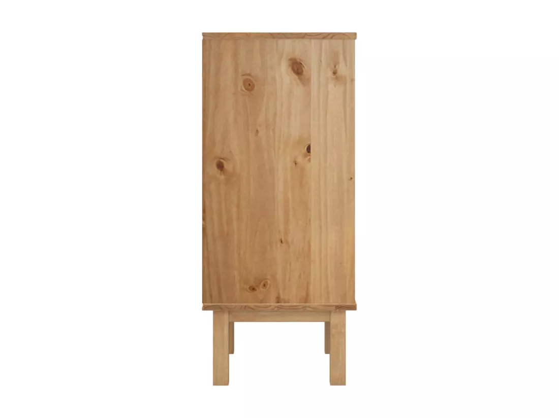 Commode OTTA Marron et blanc 76,5x39,5x90 cm Bois de pin massif