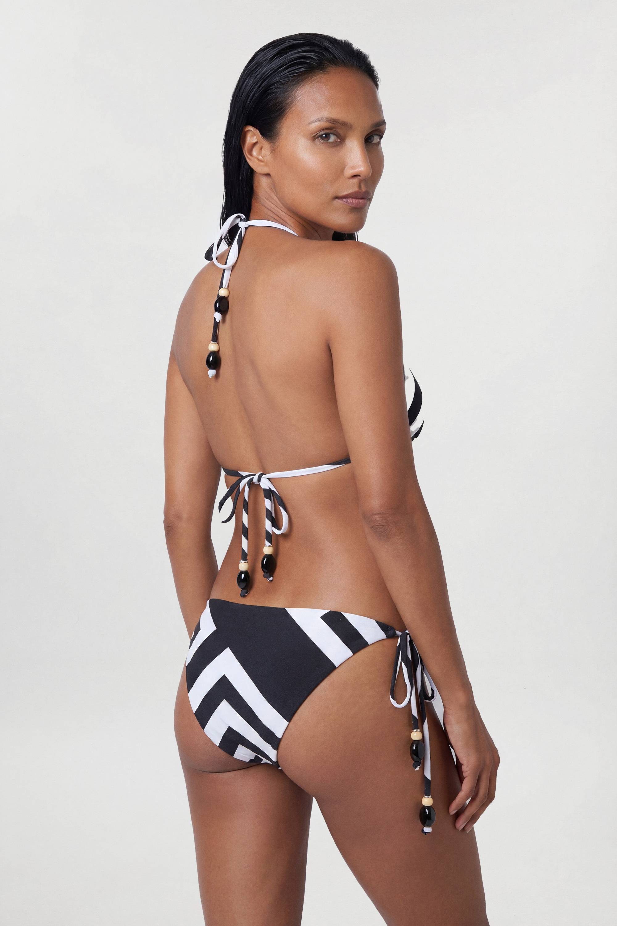 KarenMillen Haut de Bikini à Rayures avec Détails de Perles