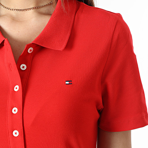 Robe Polo Manches Courtes Slim Femme Piqué 7853 Rouge
