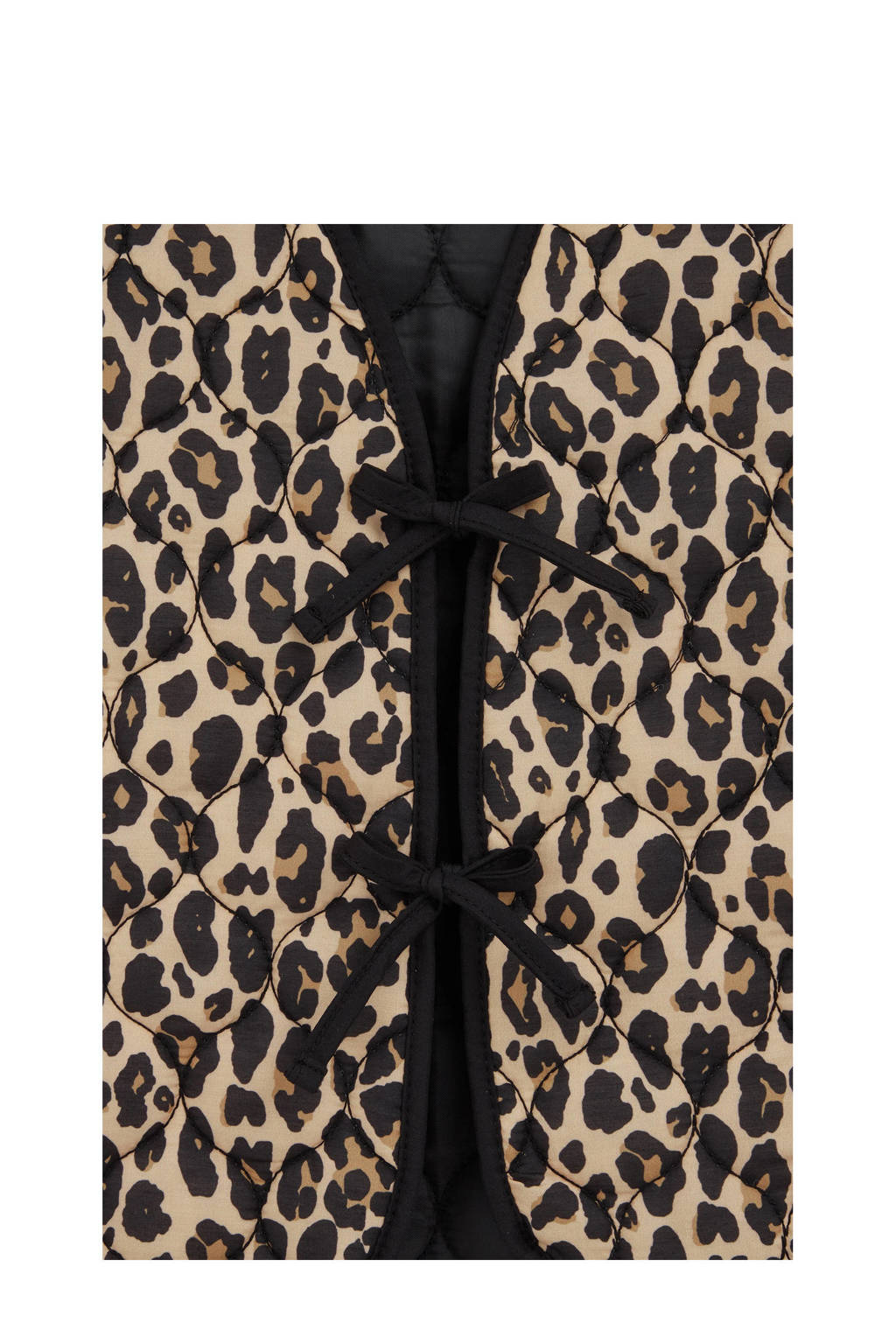 WE Fashion gilet met panterprint bruin/zwart