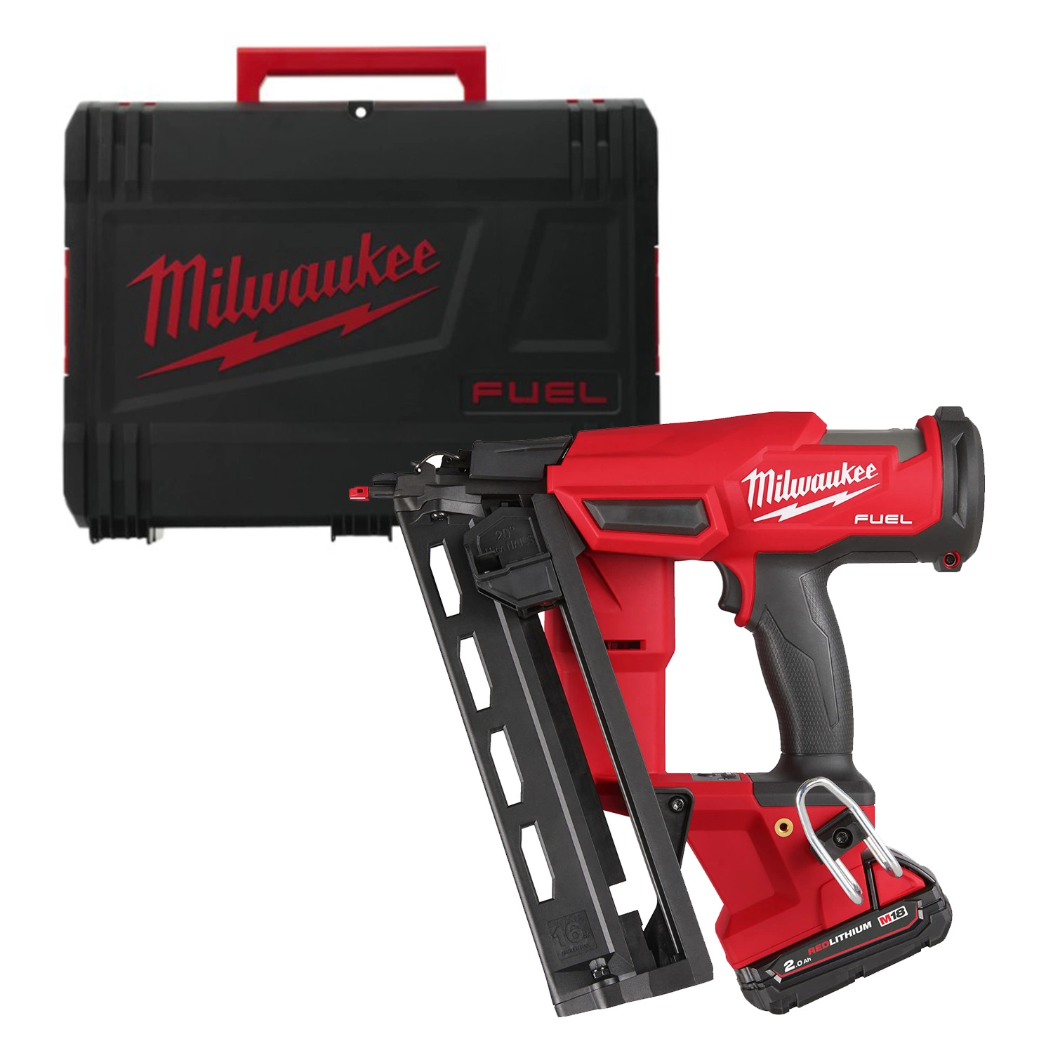 Milwaukee M18 FN16GA-202X 18V Li-ion Accu afwerktacker set (2x 2,0Ah) in HD Box