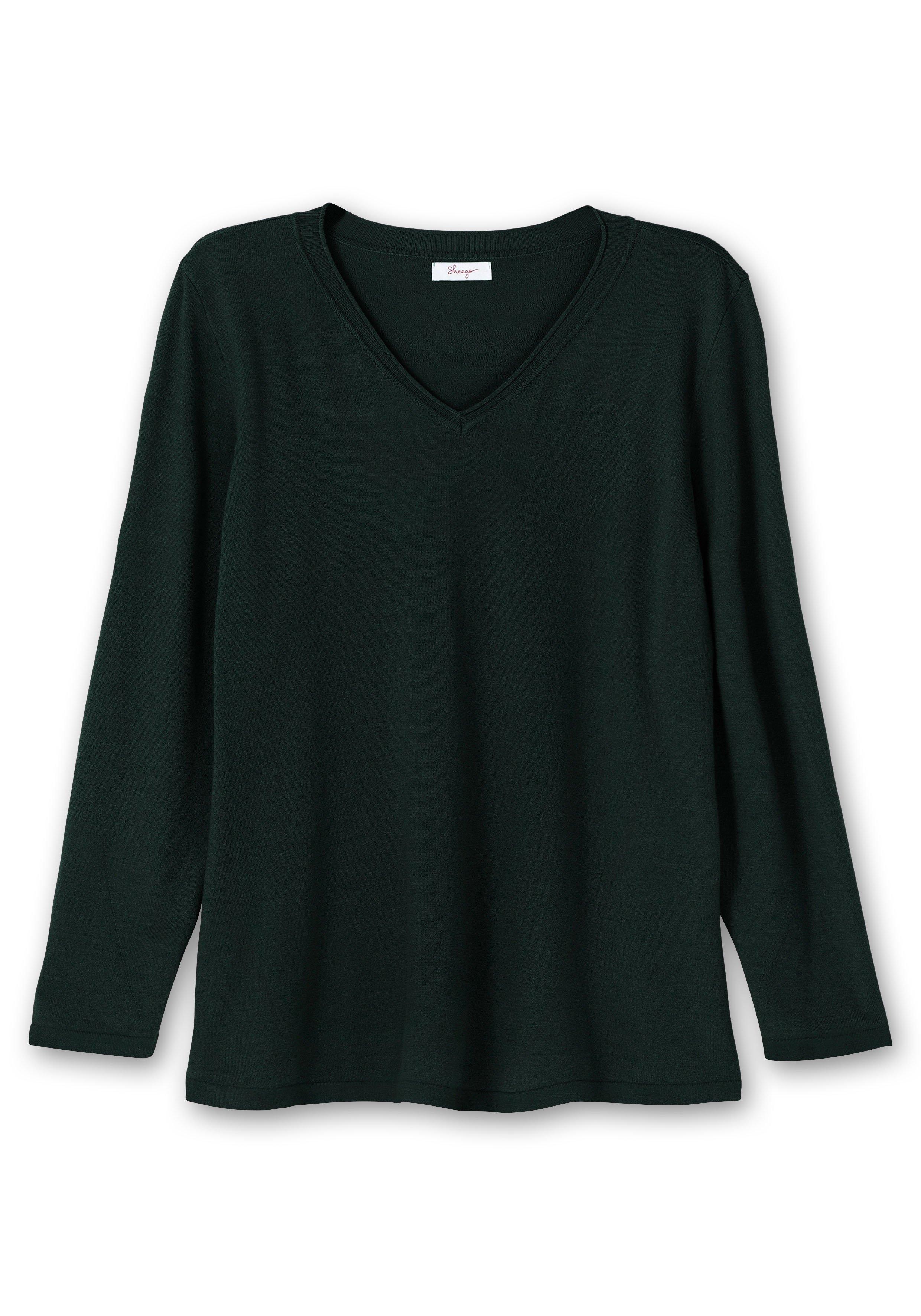 Flauschiger Pullover mit V-Ausschnitt