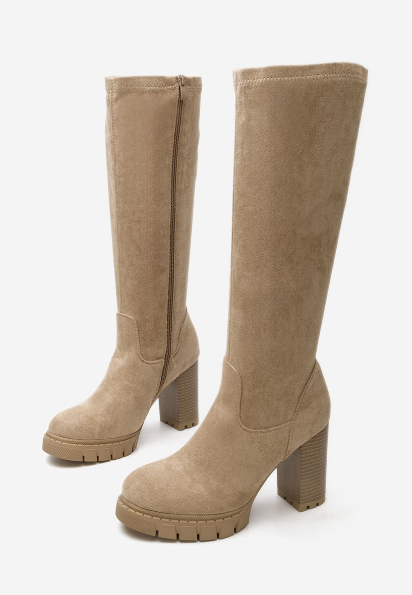 Bottes à talon carré kaki Idalia V2
