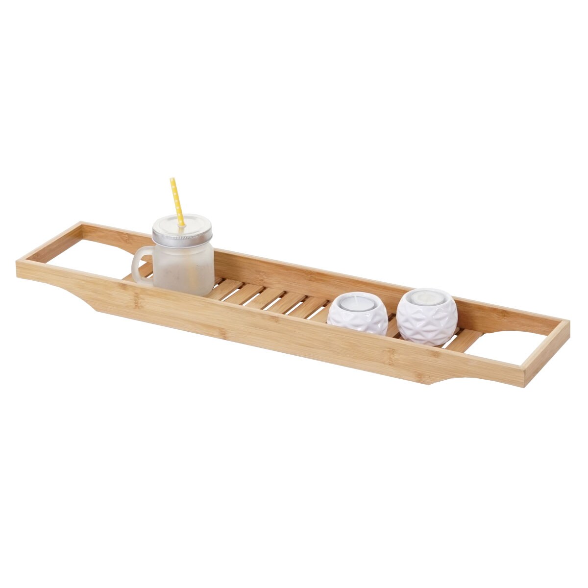 Badewannenauflage MCW-B73, Badewannenablage Wannenbrücke Wannenauflage Badewannenbrett Badewannenregal, Bambus 5x67x15cm