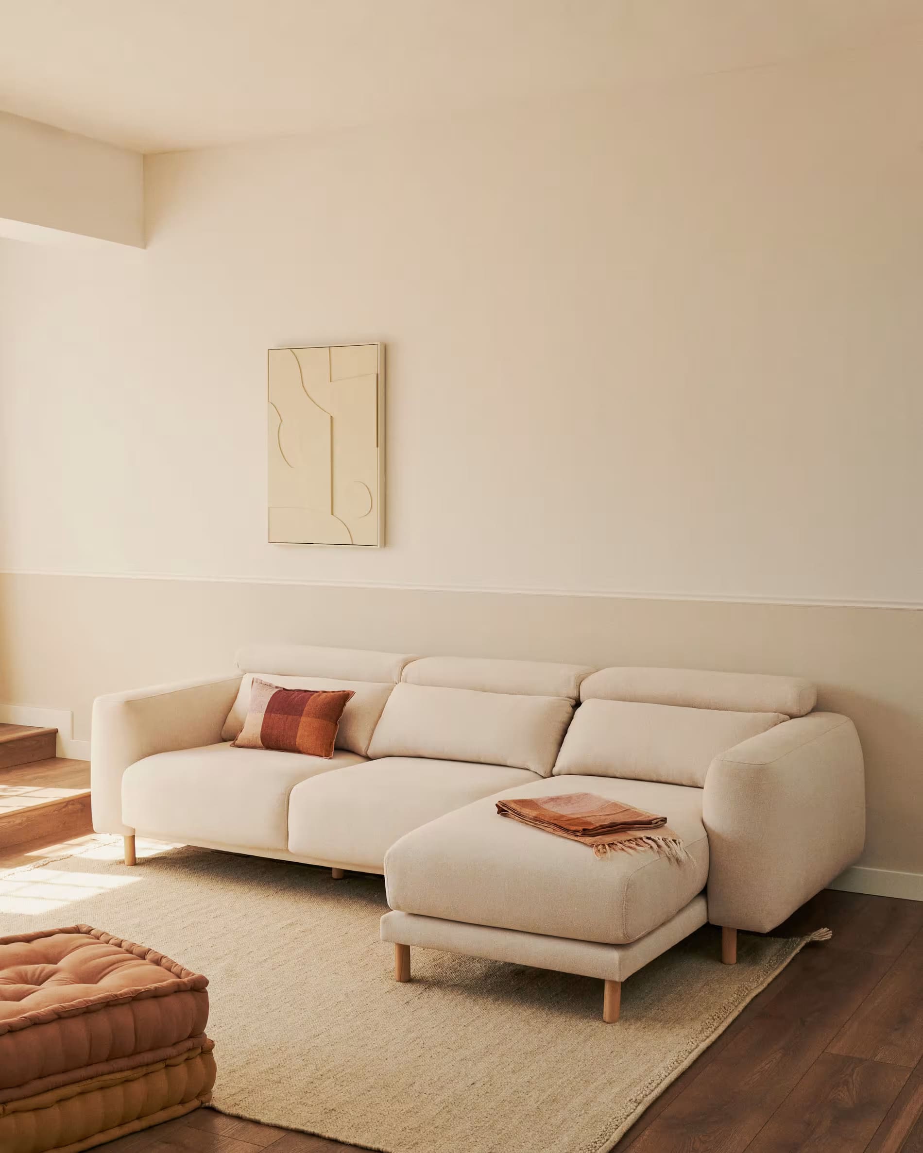 Kave Home Ecksofa SINGA naturweiß