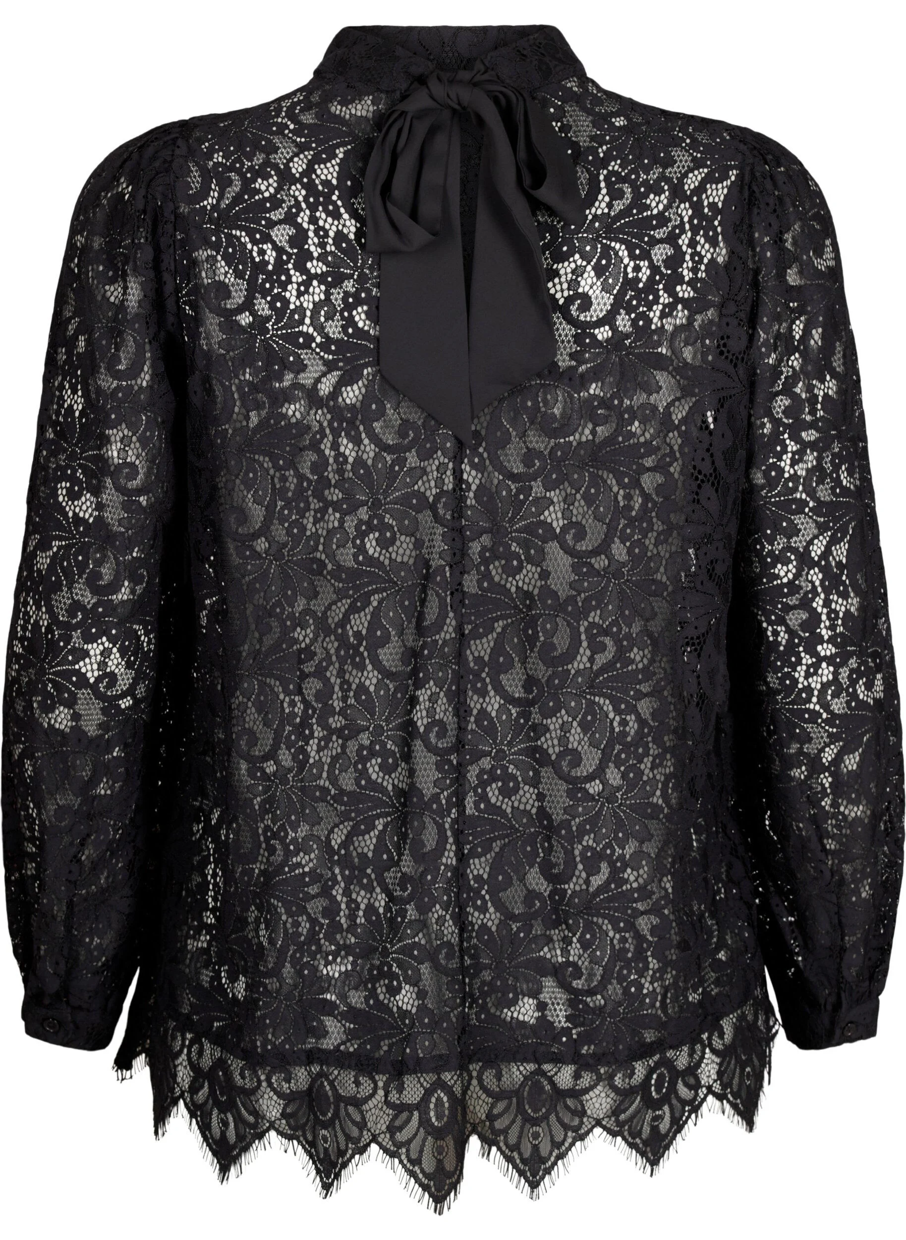 Blonde bluse med sløjfedetalje