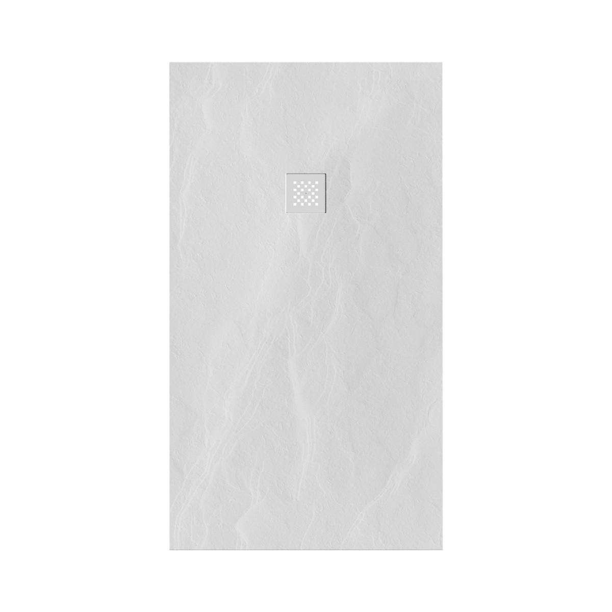 Brauer Asteroid douchevloer 90x160cm mineraalmarmer wit mat