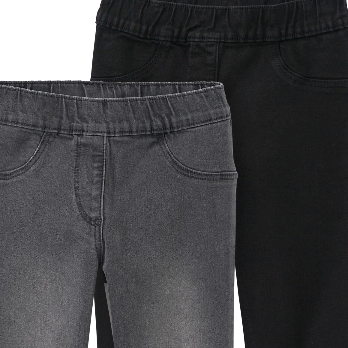 Famy 2 Mädchen Jeggings mit Stretch-Bund dunkelgrau / schwarz