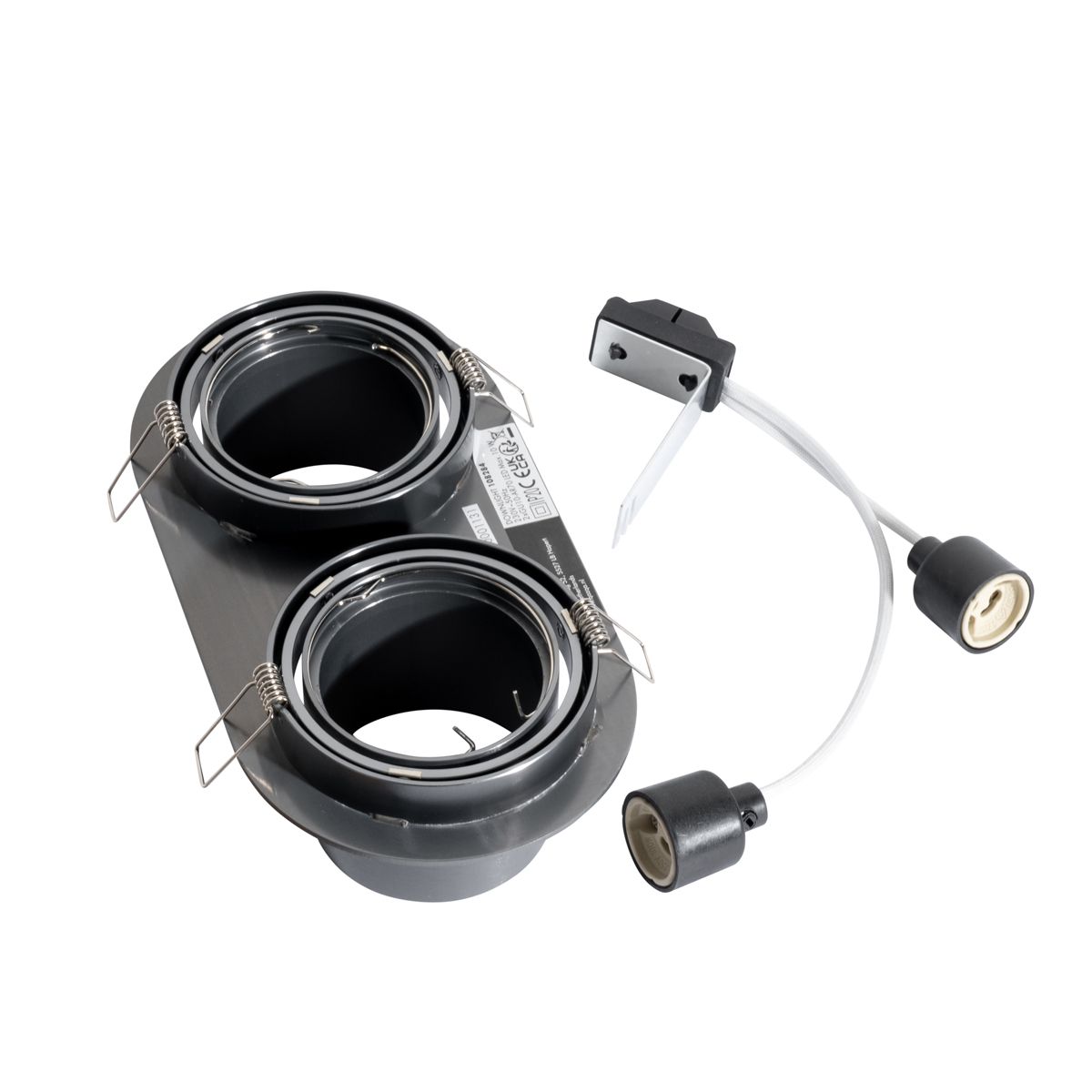 Set van 6 inbouwspots gunmetal GU10 70mm kantelbaar 2-lichts - Installa