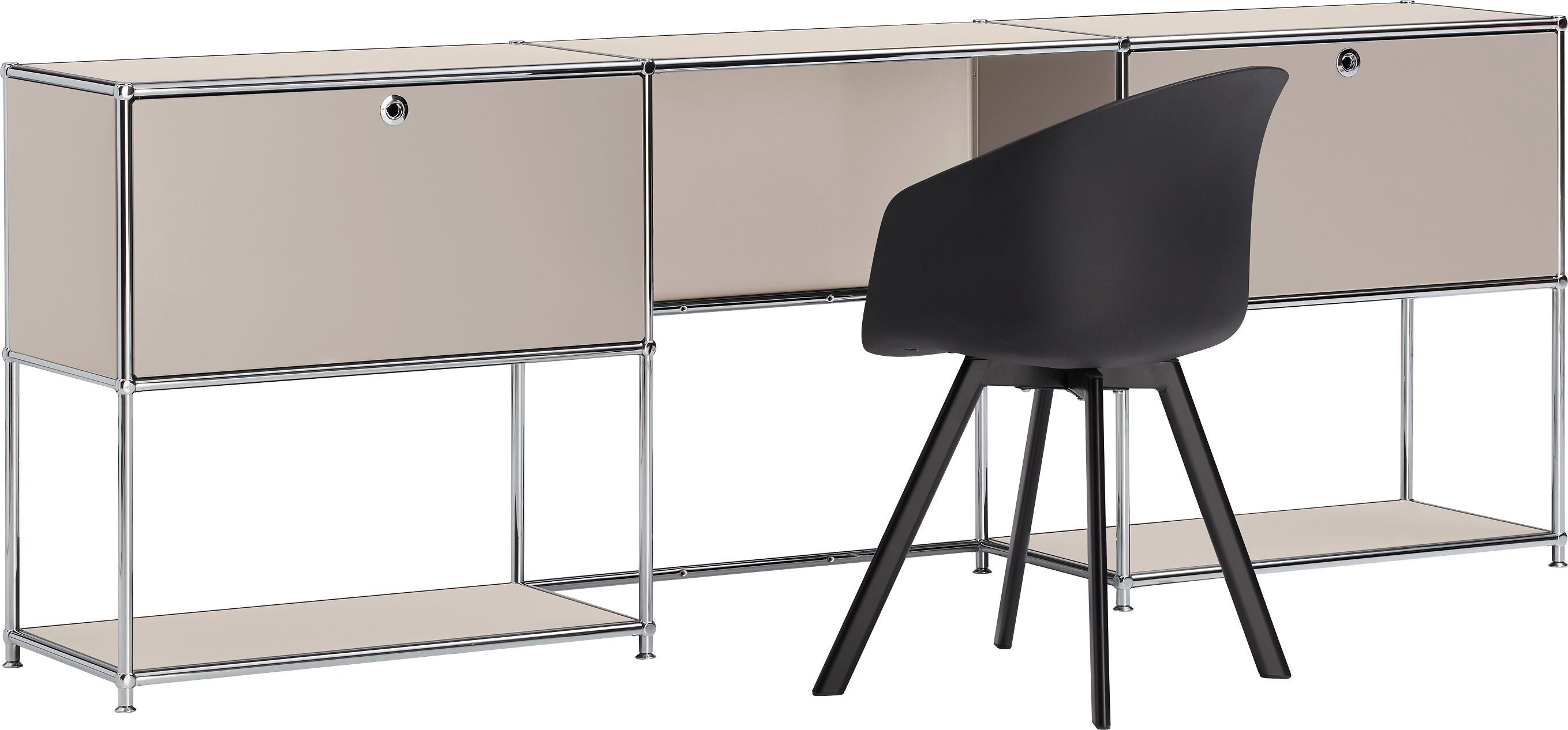 FLEXCUBE Schreibtisch - Taupe / B: 228.0 cm x T: 40.0 cm x H: 80.0 cm