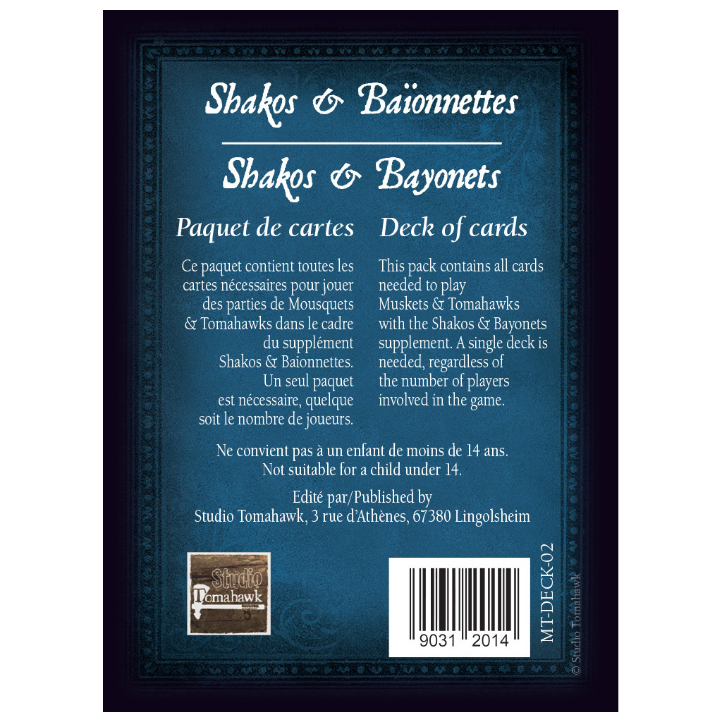 Mousquets & Tomahawks : Cartes Shakos & Baïonnettes