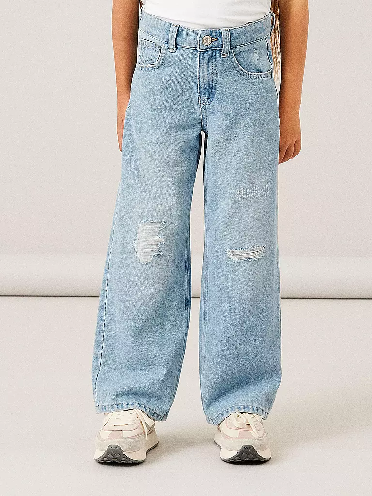 NAME IT Mädchen Highwaist Jeans Wide Leg NKFROSE  hellblau