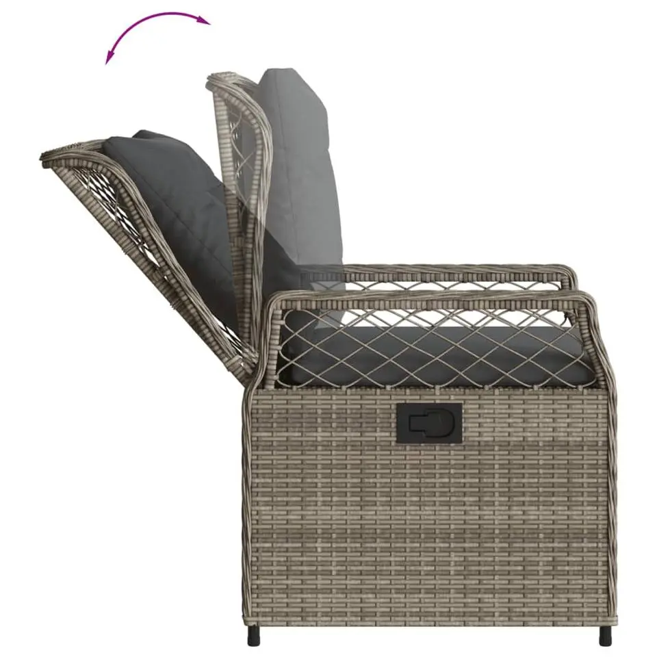 vidaXL - Verstelbare tuinstoelen - Grijs - Poly rattan - 2 stuks