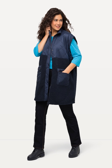 Teddyweste, Teddyfleece, Stehkragen, Zipptaschen