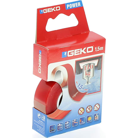 Geko dobbeltsidet powertape 1,5 meter