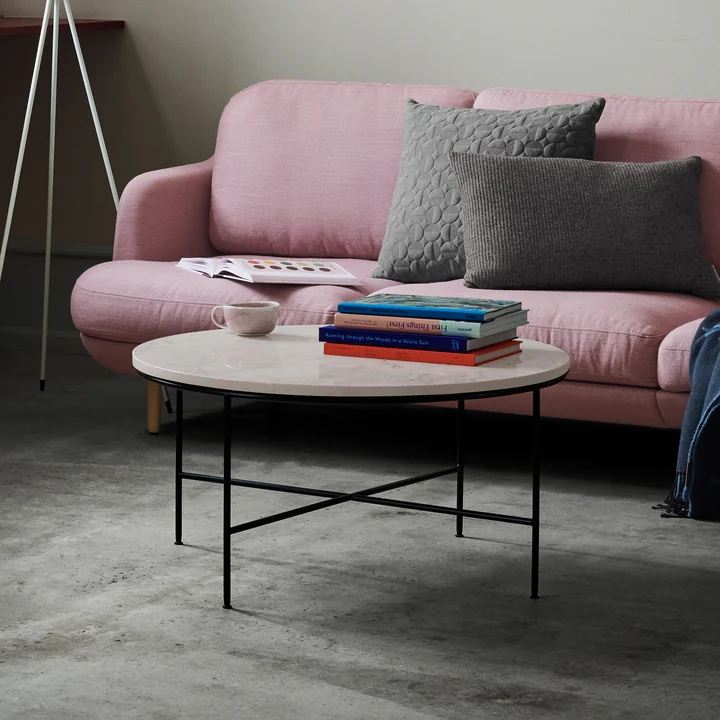 Fritz Hansen - Planner Couchtisch, Ø 80 x H 40 cm, Marmorplatte graphitgrau