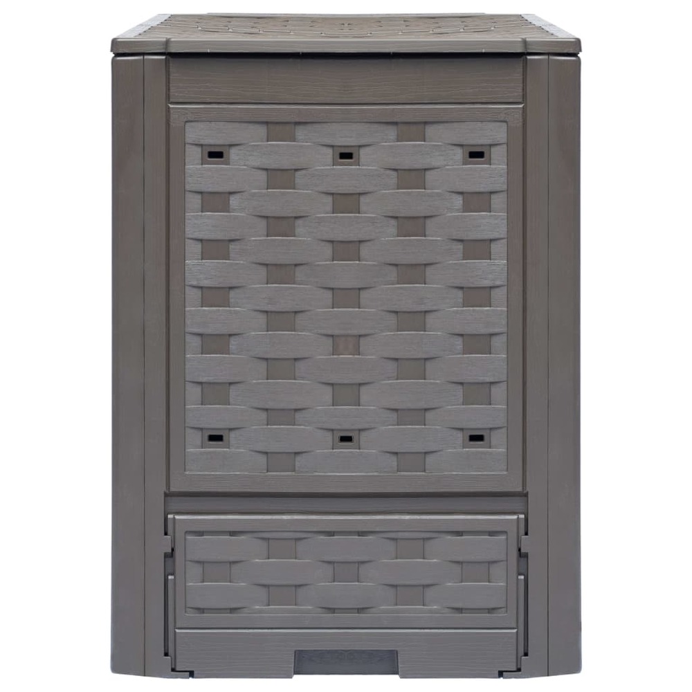 Composteur de jardin marron 60x60x83 cm 300 l plastique rotin