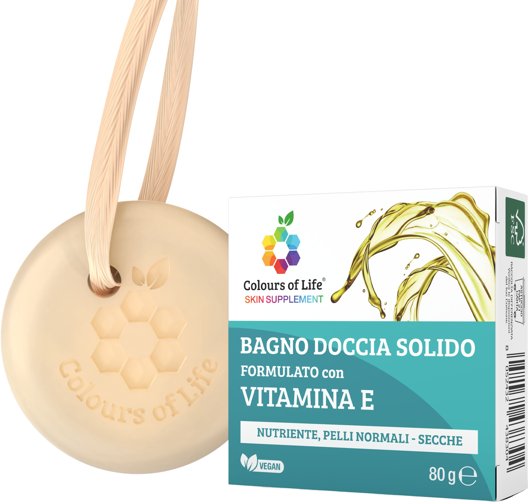 Optima Naturals  Colours of Life Feste Dusche Vitamin E, 80 g