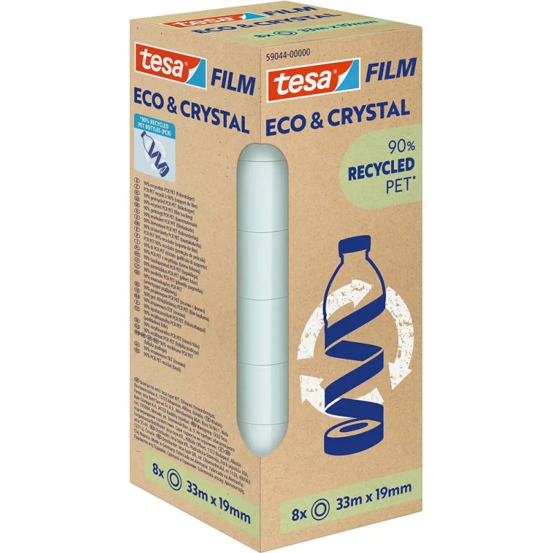 Film ruban adhésif ECO & CRYSTAL, 19 mm x 33 m