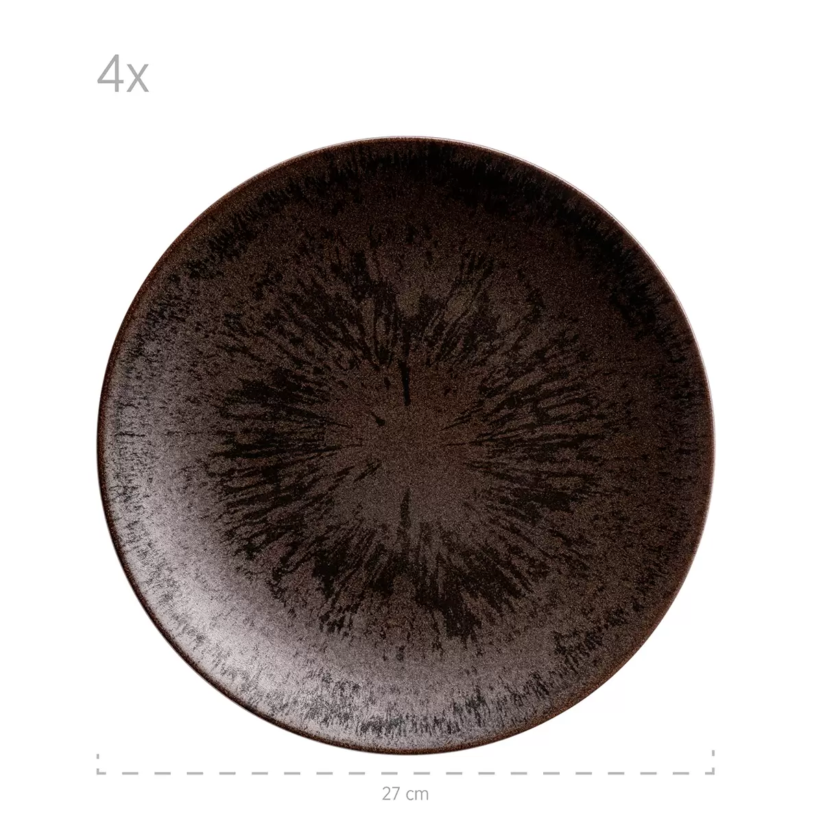 Tafelservice 12tlg. METALLIC BRONZE Schwarz