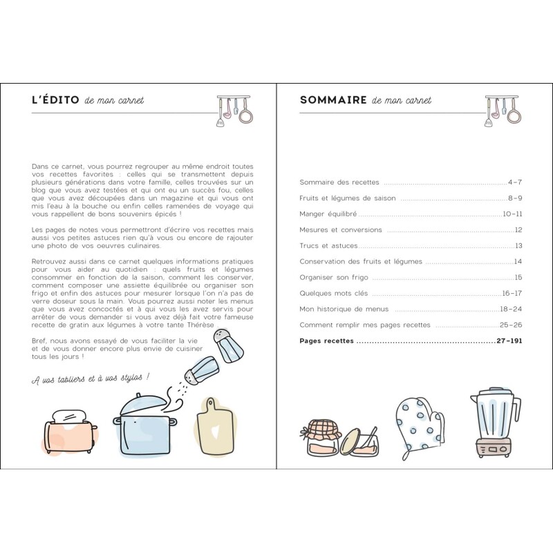 Quo Vadis - Carnet de cuisine - Spiralé - Français - Carnets thématiques - Multicolore - 15x21 cm