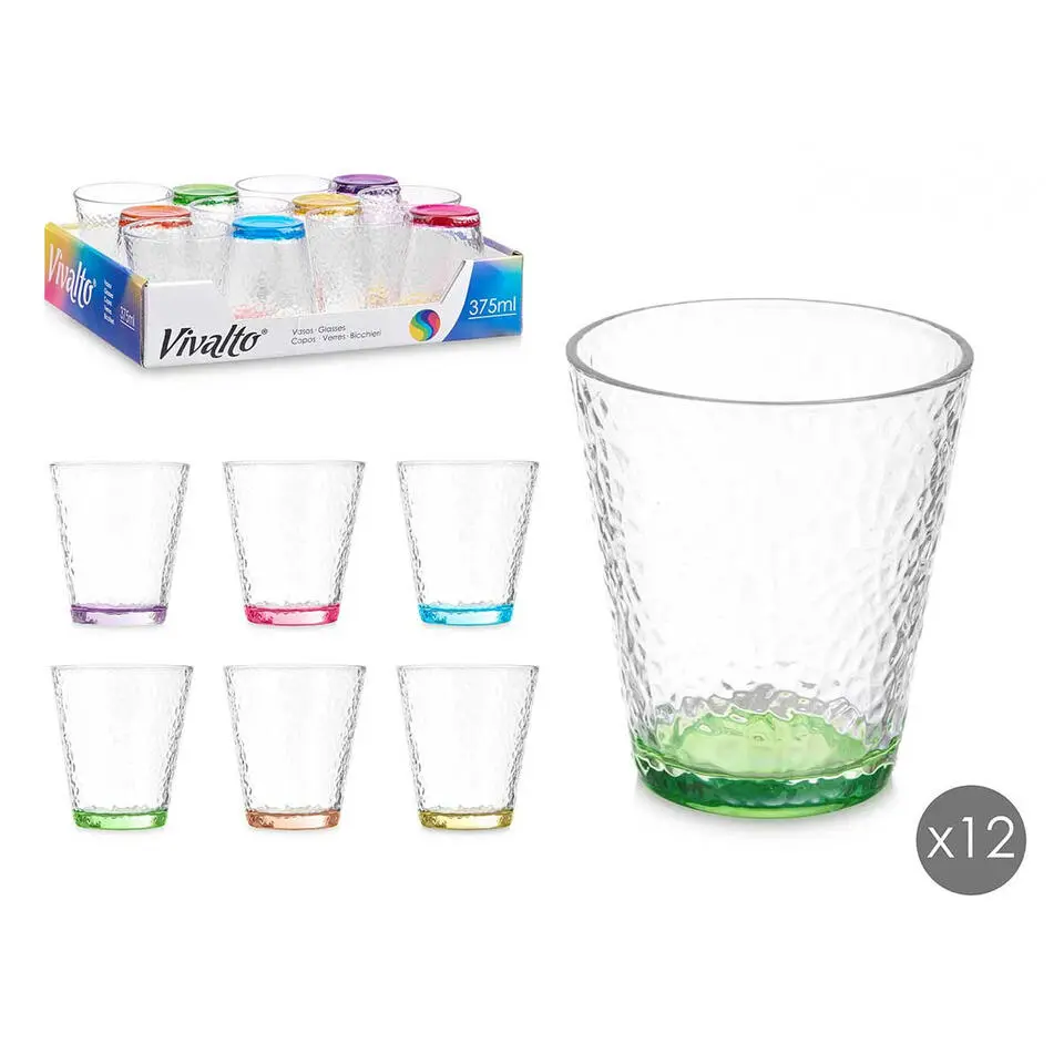 Vivalto Waterglazen/drinkglazen - 12x - mix - 375 ml - 10 cm
