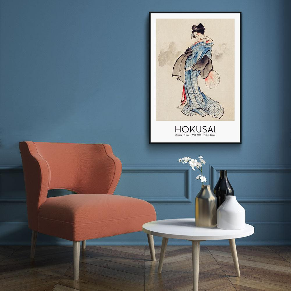 Walljar poster ingelijst - Katsushika Hokusai - Woman Poster ingelijst - 40 x 60 cm
