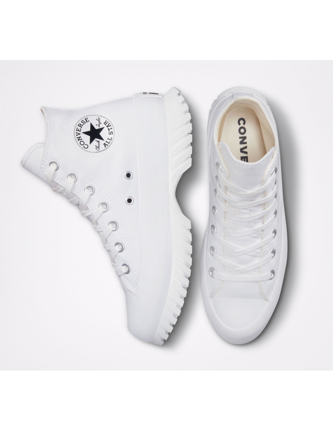 converse sneakers compensées montantes femme ctas lugged 2.0 hi mono blanc