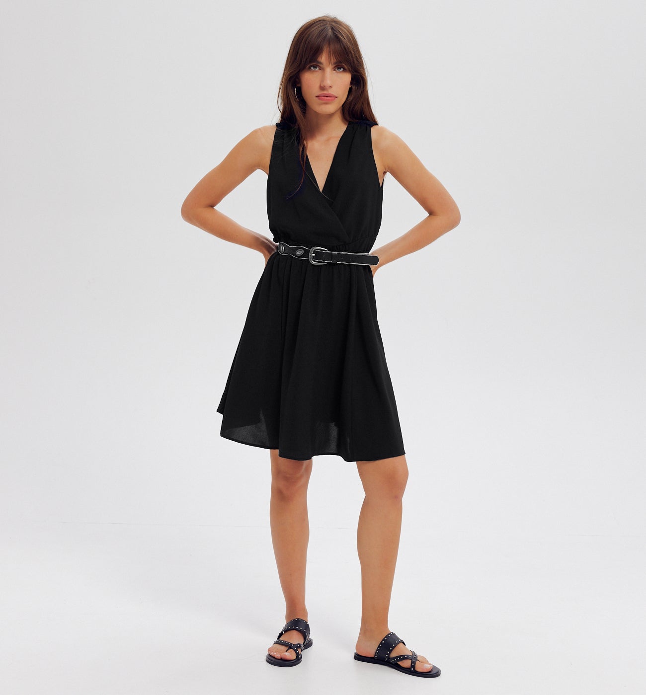Robe courte unie Femme - Noir