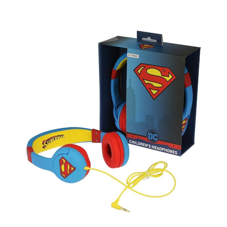 Superman Headset Kinder Kopfhörer 3.5mm On-Ear 85dB Begrenzte Lautstärke (DC0262) - Blau