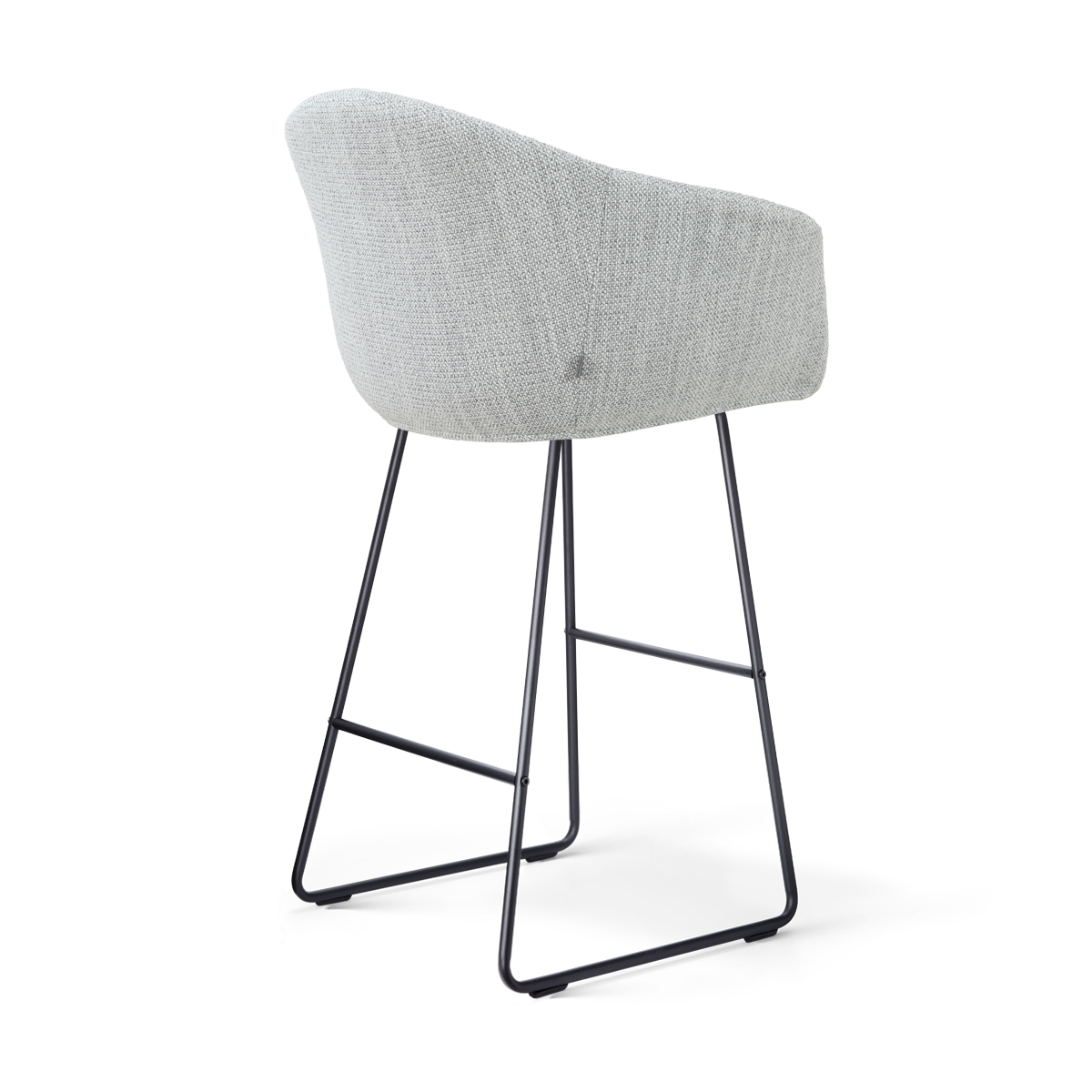 Barkruk Nino-Otis H75 cm zwart onderstel grijs melange