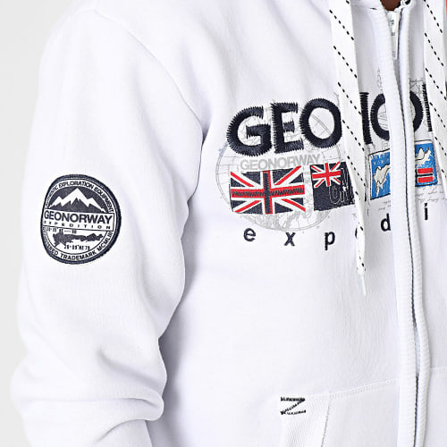 Sweat Zippé Capuche Blanc