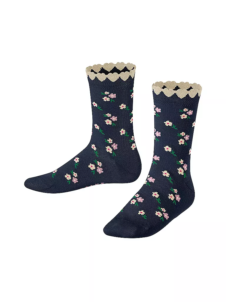 FALKE Mädchen Socken DITSY FLOWERS space blue  blau