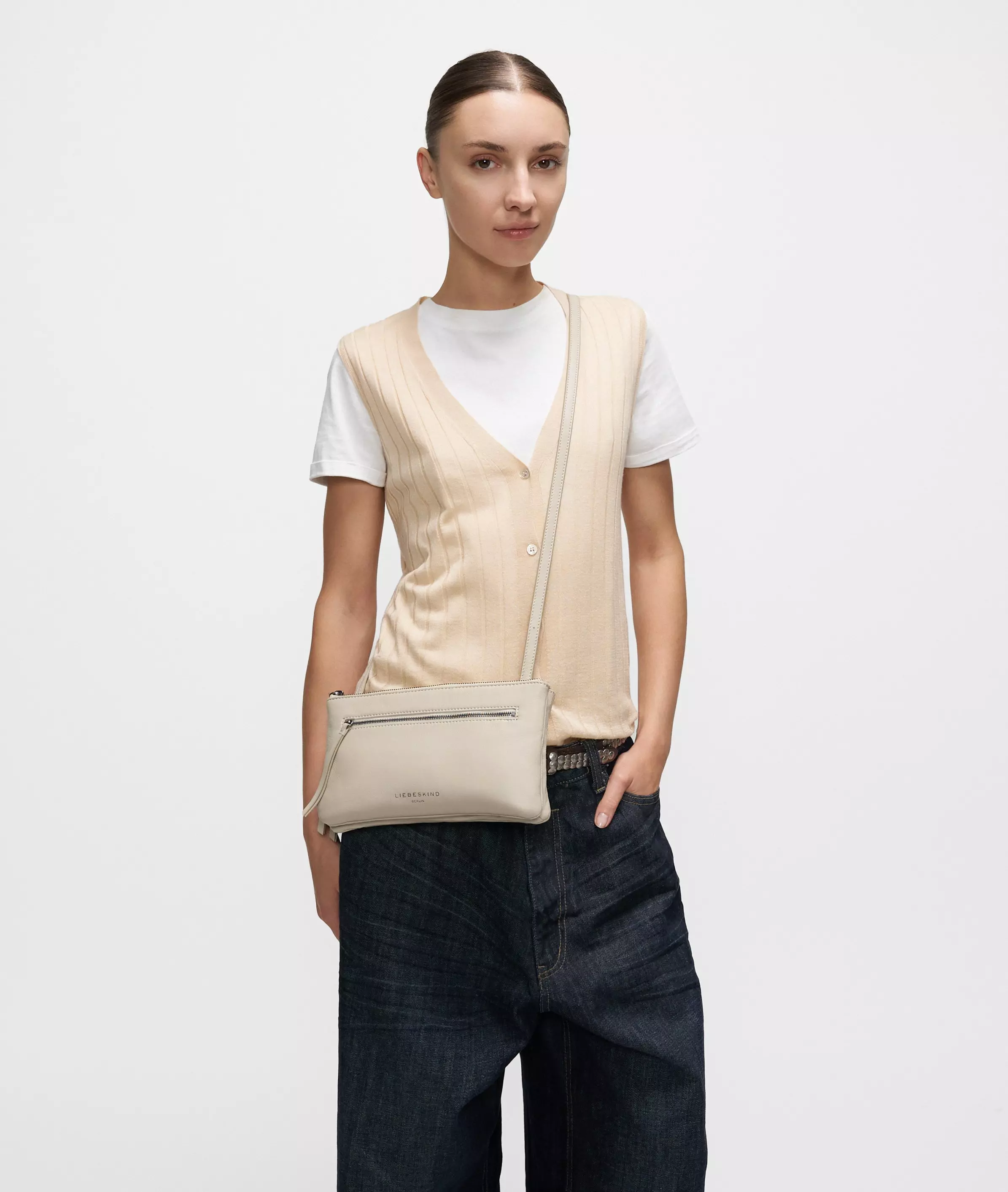Crossbody Handy shoulder bag made from soft sheepskin