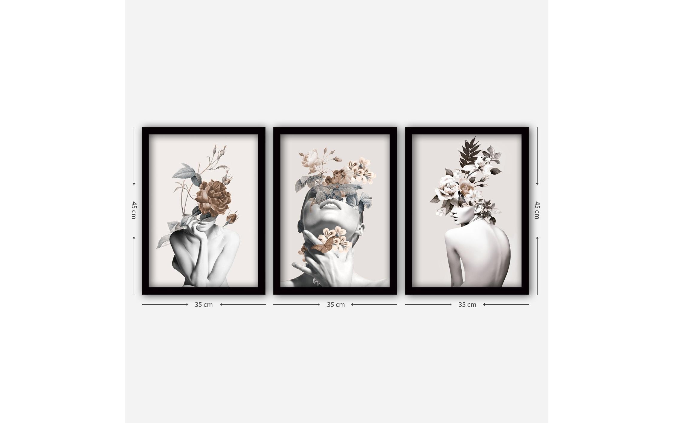 Bild Women 3 Stück, 35 x 45 cmDekorative Wandmalerei