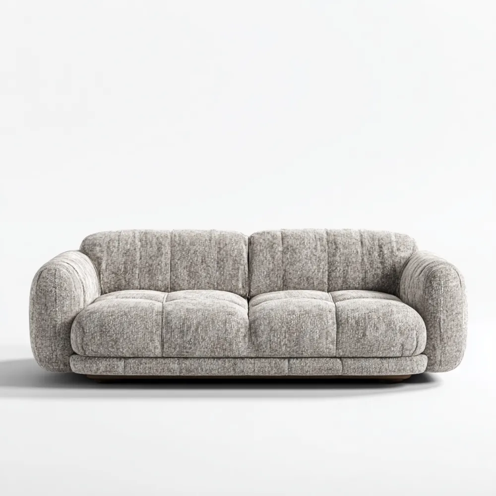 2-Sitzer-Sofa Stoffpolsterung 220x105x85 cm – Hellgrau – Modernes Design