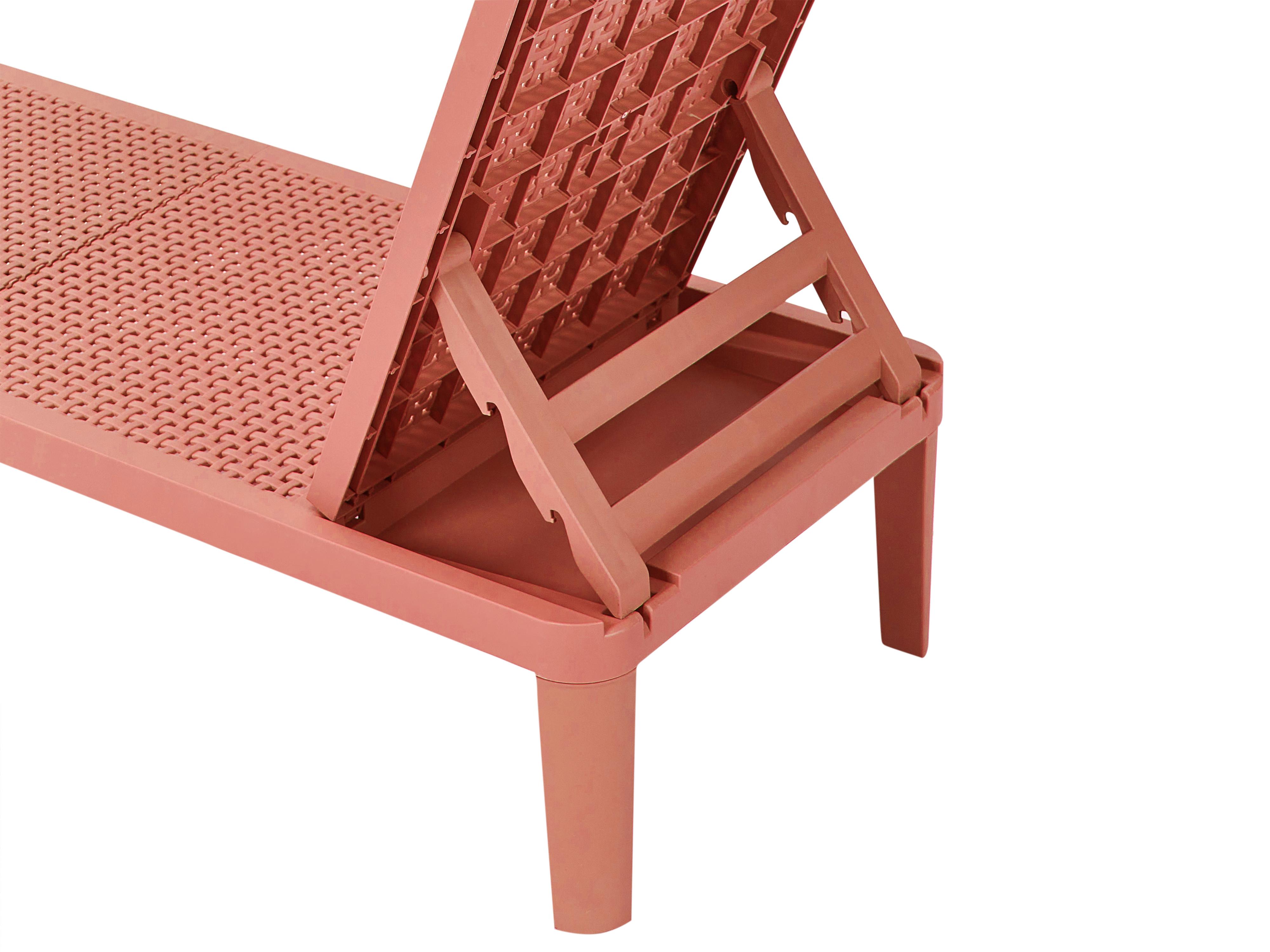 Ligstoel OSSIMO achteroververstelbaar Synthetisch materiaal Rood