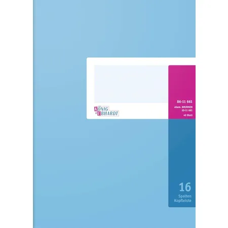 BRUNNEN Spaltenbuch, hellblau, A4, 40 Blatt