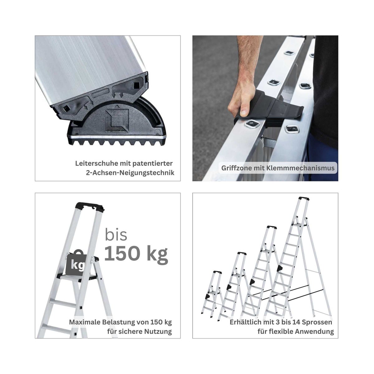 PROREGAL Trapladder, eenzijdig toegankelijk, 5 treden