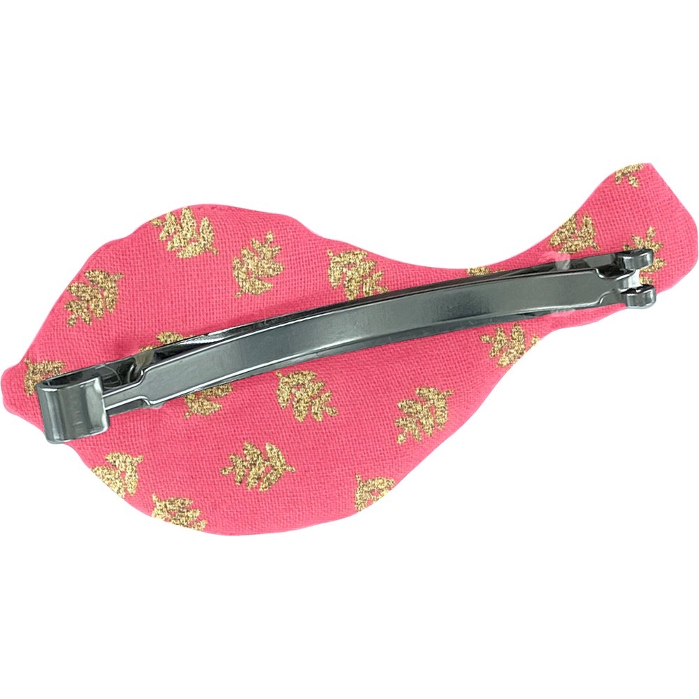 Barrette Mésange Feuillage Or Rose