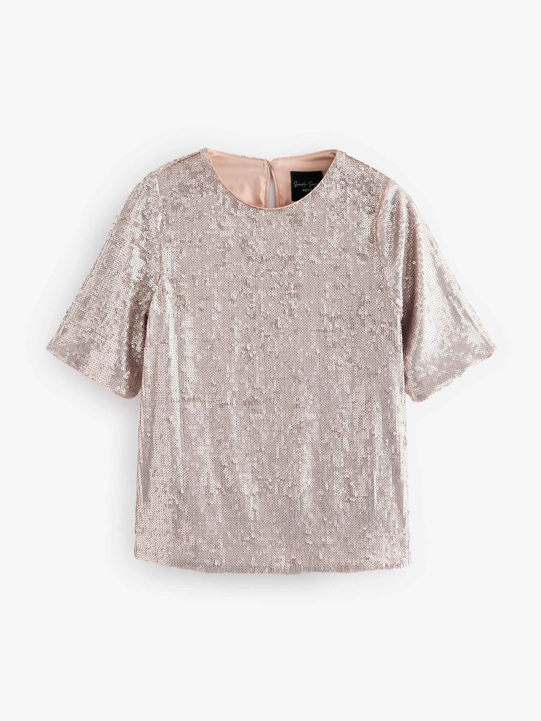 Champagnegoud - T-shirt met lovertjes