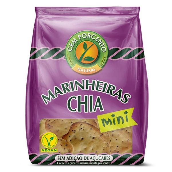 Cem Porcento Mini Bolachas Marinheiras Chia 50g