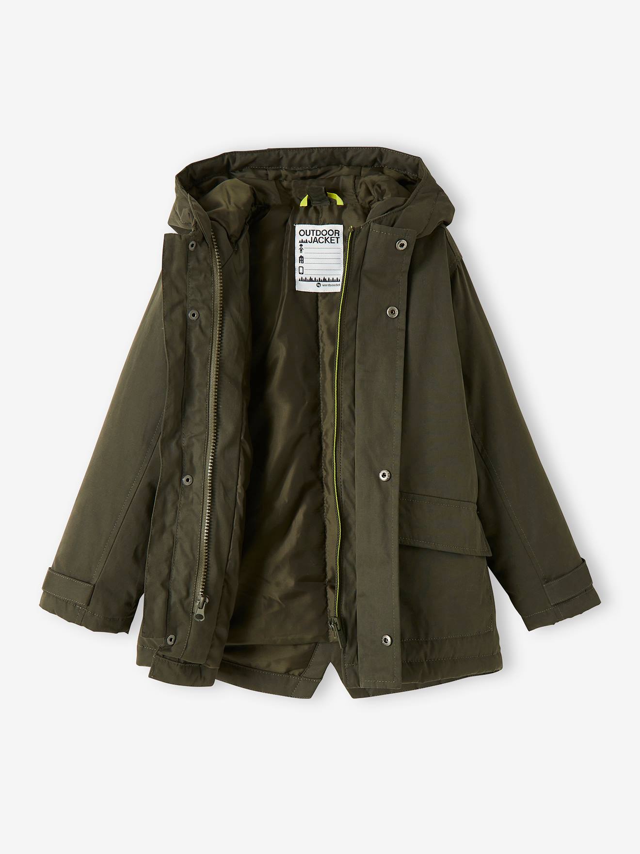 Parka 3 em 1 com jaqueta removível, infantil, azul escuro