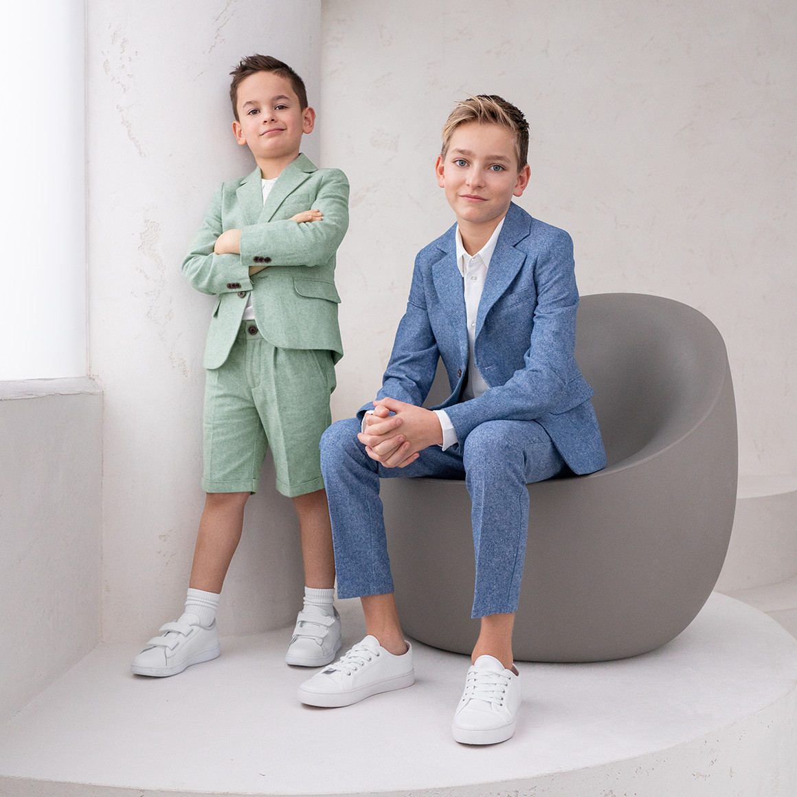 Jungen Shorts mit verstellbarem Bund oliv