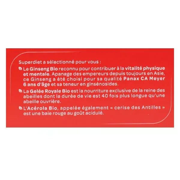 Superdiet Ginseng Royal Jelly 30 ampolas x 15ml