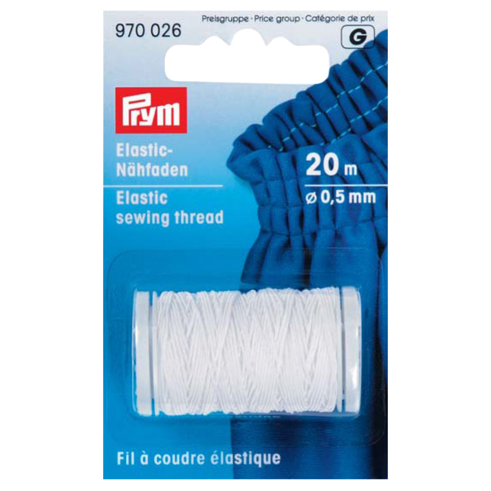 Elastic-Nähfaden - weiß - 20 Meter