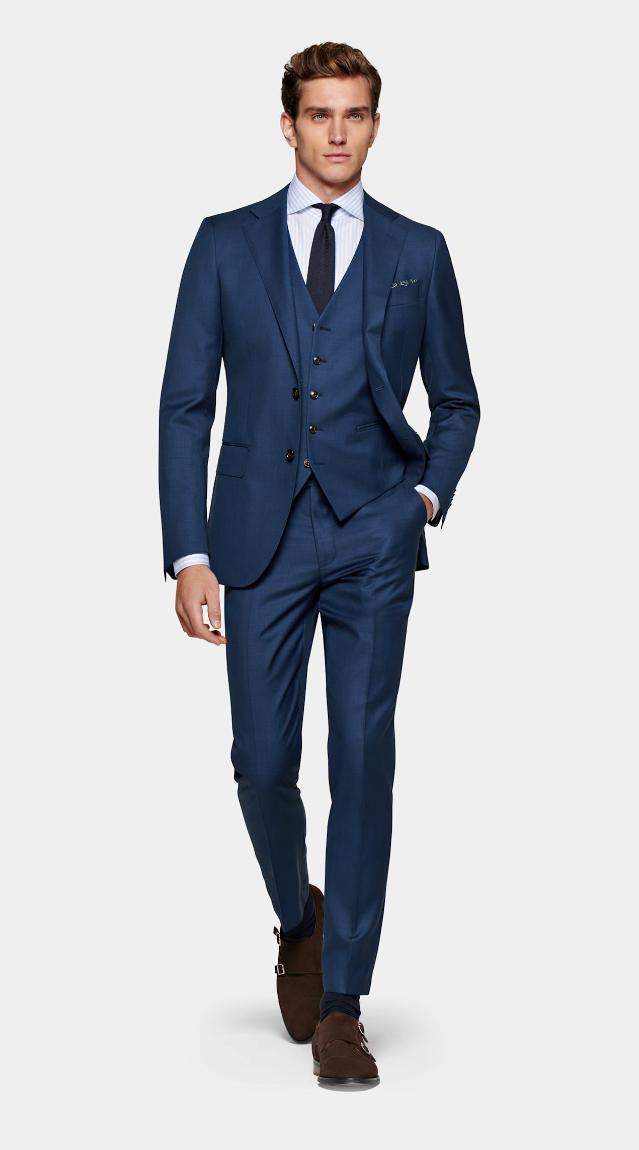 Gilet de costume bleu moyen
