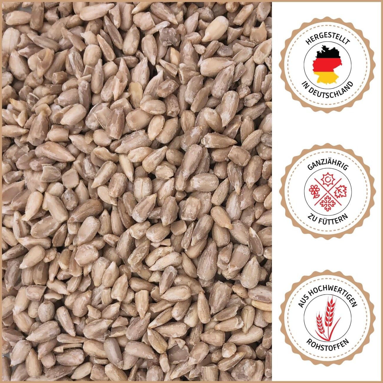Supravit Sonnenblumenkerne geschält - Ganzjahresfutter für Wildvögel 2,5 kg